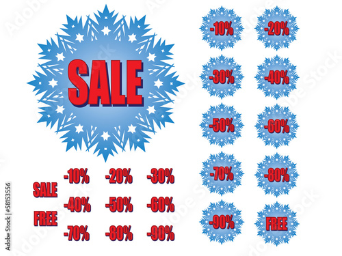 winter sale snowflakes vector illustration