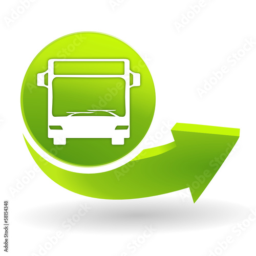 bus transport vert sur symbole vert