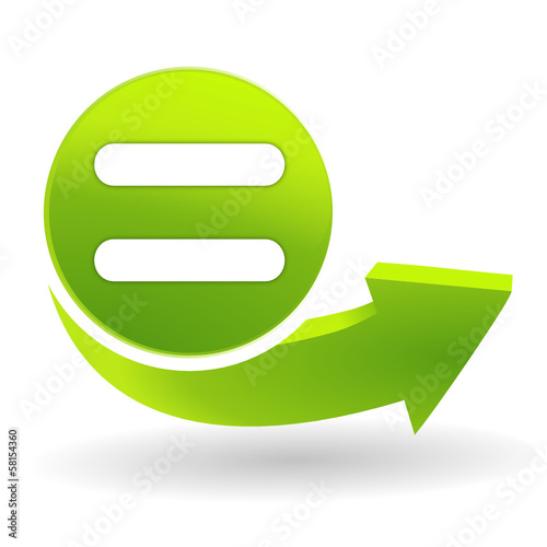 signe égalité sur symbole vert
