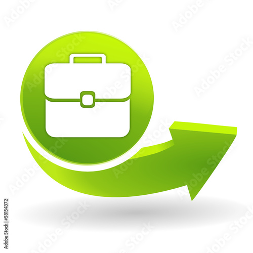 valise sur symbole vert