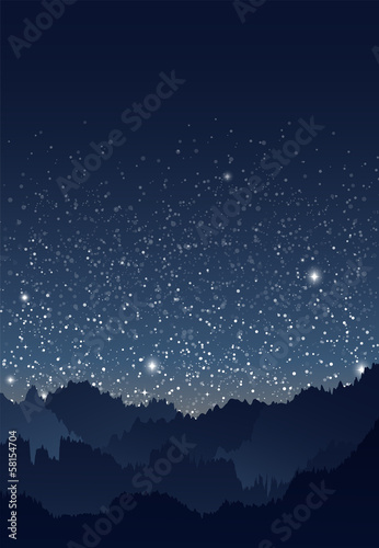 山と星空