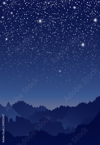 山と星空