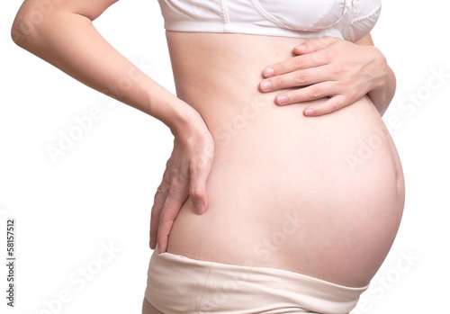 belly of the pregnant girl