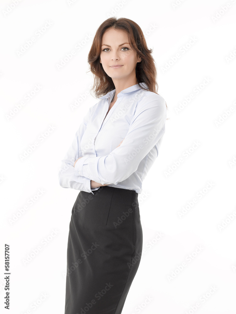 Confident Businesswoman On White Background Confident Businesswoman On White Background
