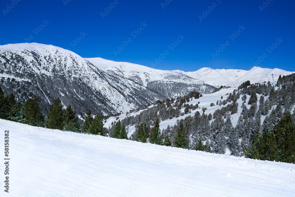 Mountain landscape in ski resort