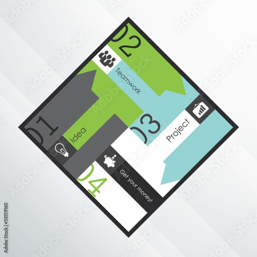 Four steps for infographics options. Four numbered banners 