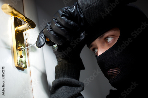Photography Thief Burglar opening  door
