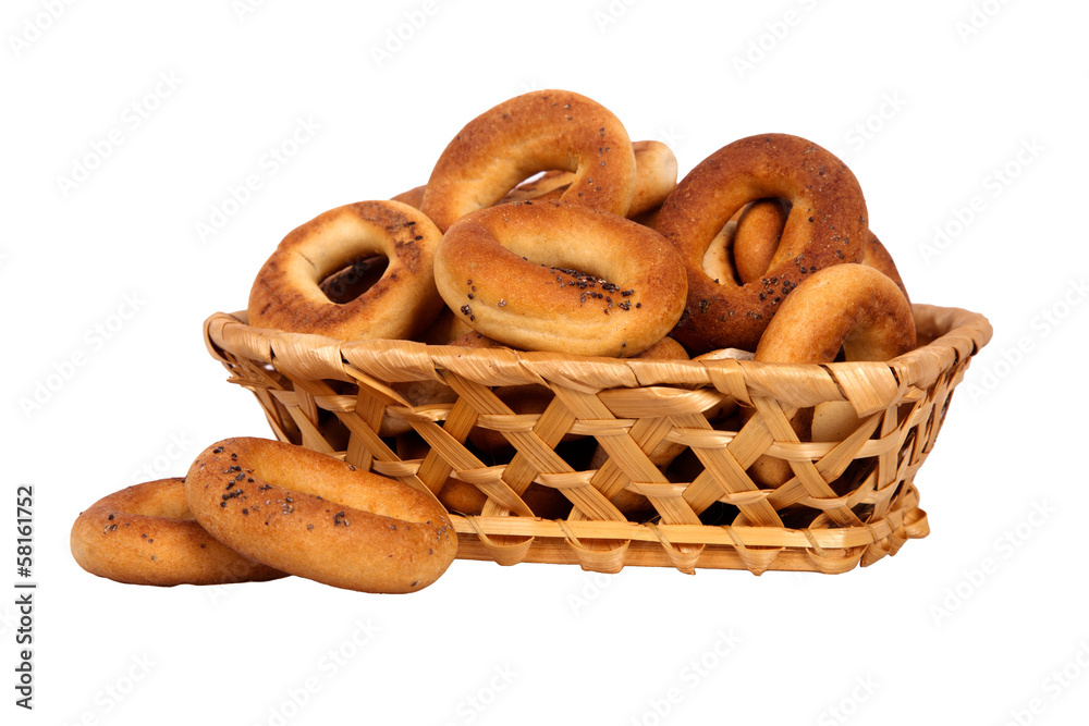 basket with dry bread-ring basket with dry bread-ring