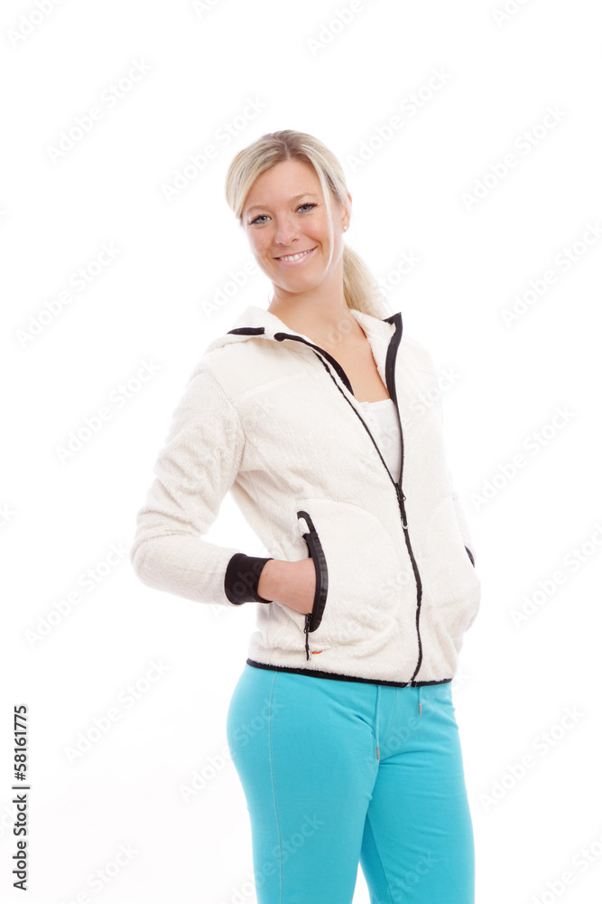 Hübsche Frau mit Fitnessanzug Hübsche Frau mit Fitnessanzug