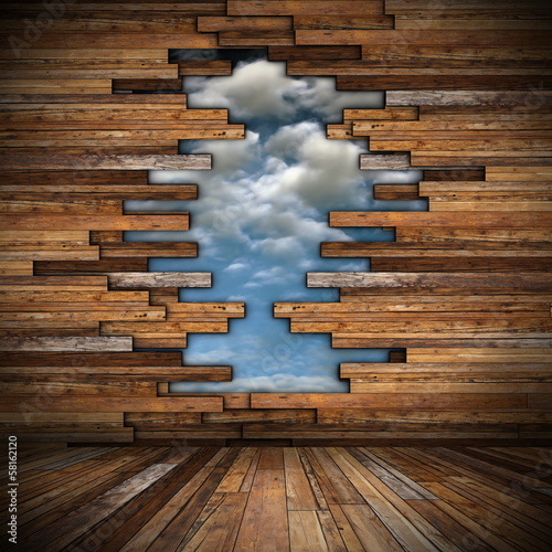 Wallpaper Mural abstract interior view of cracked lodge Torontodigital.ca