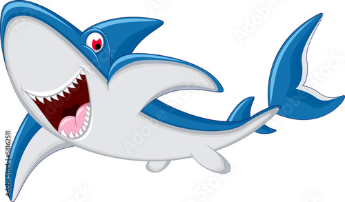 happy shark cartoon