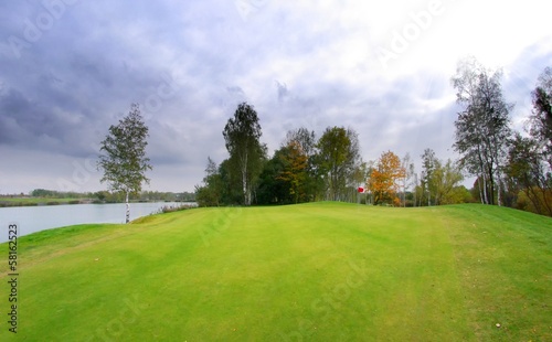 Golf course landscape and green