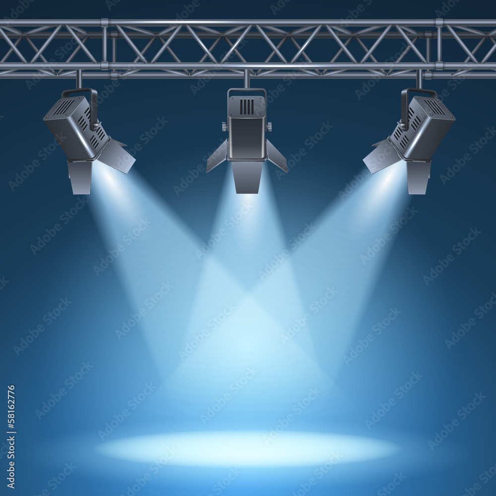 stage with lights - obrazy, fototapety, plakaty 