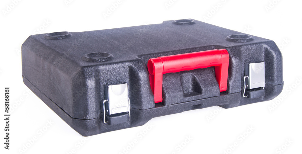 Black plastic tool box on the background Black plastic tool box on the background