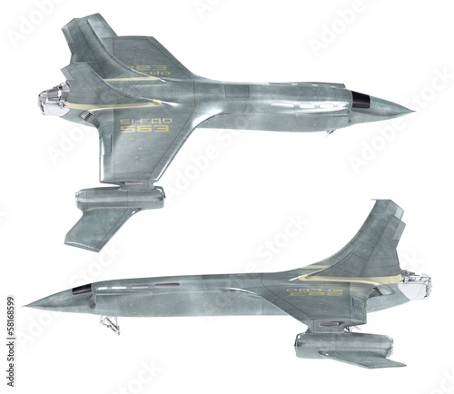 Fototapeta Naklejka Na Ścianę i Meble -  Future spaceship . 3D image . MY OWN DESIGN