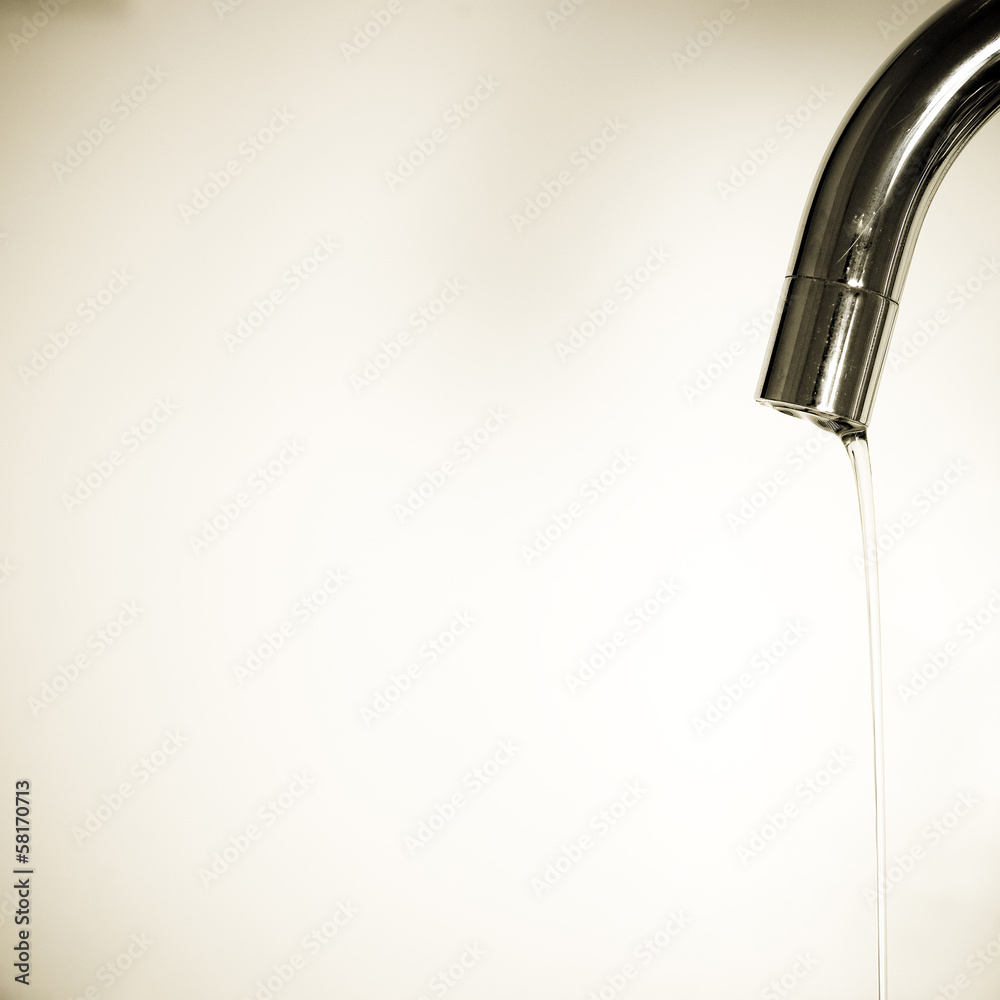Water running out of a tap