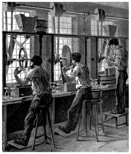 Crystal-Glass Industry - Workers - 19th century