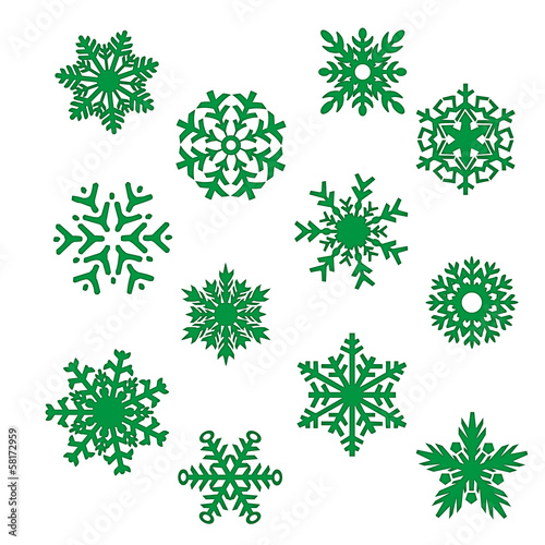 Set Eiskristall Schneeflocke Weihnachten Winter