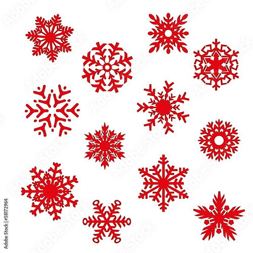 Set Eiskristall Schneeflocke Weihnachten Winter