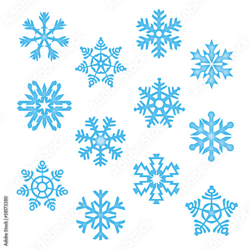 Set Eiskristall Schneeflocke Weihnachten Winter
