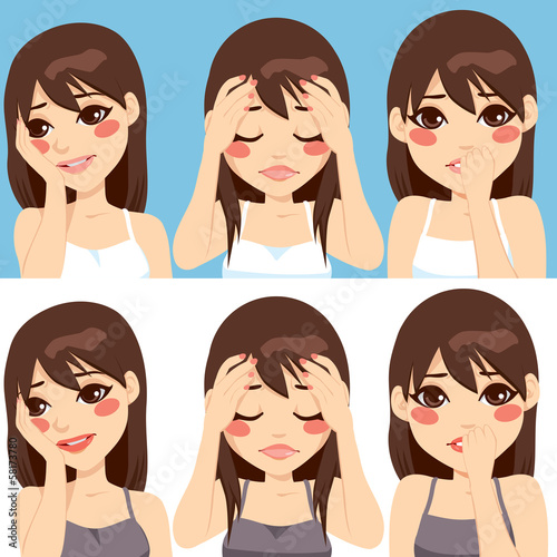 Woman Worried Expressions