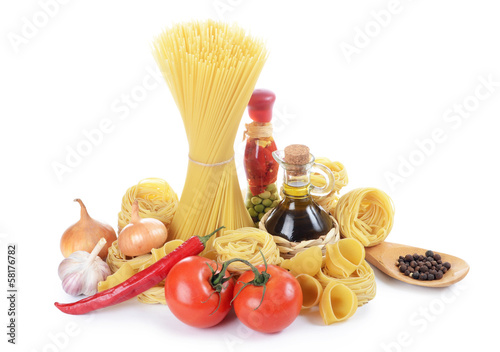 Pasta with spices and vegetables