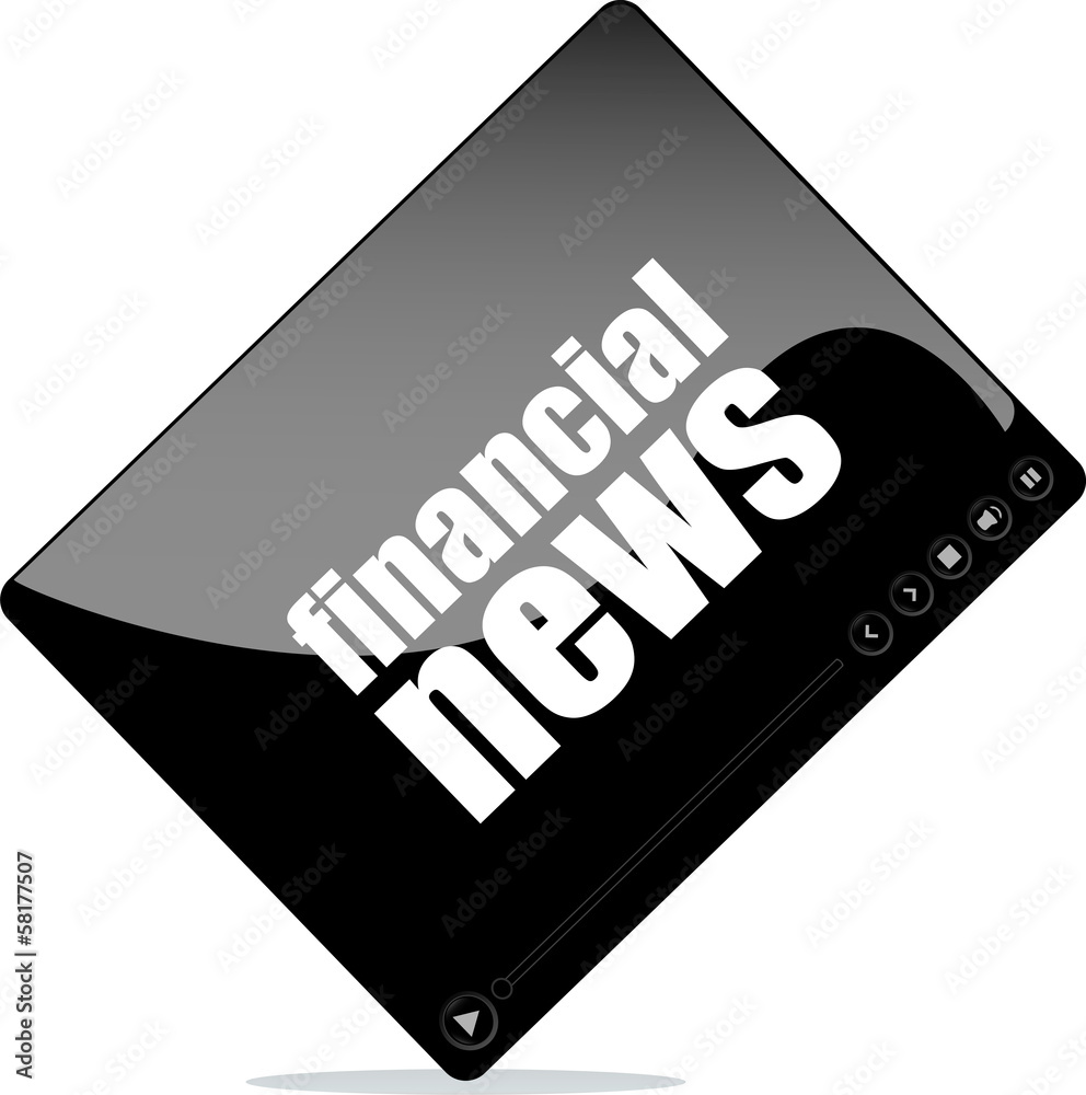Video player for web with financial news word