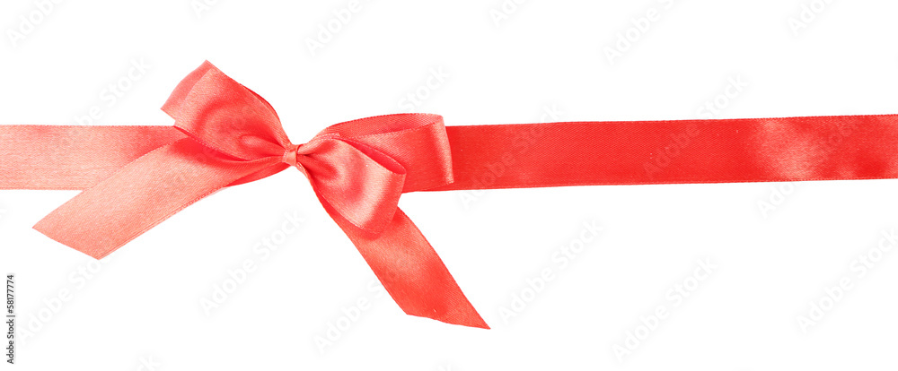 Color gift satin ribbon bow, isolated on white Color gift satin ribbon bow, isolated on white