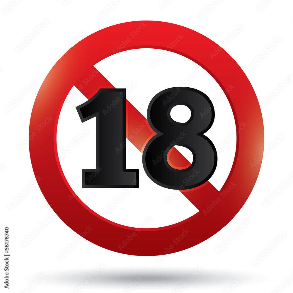 Adults only content sign. Vector XXX sticker. Stock Vector | Adobe Stock