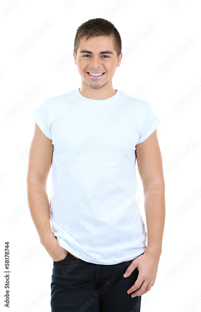 Handsome young man isolated on white Handsome young man isolated on white