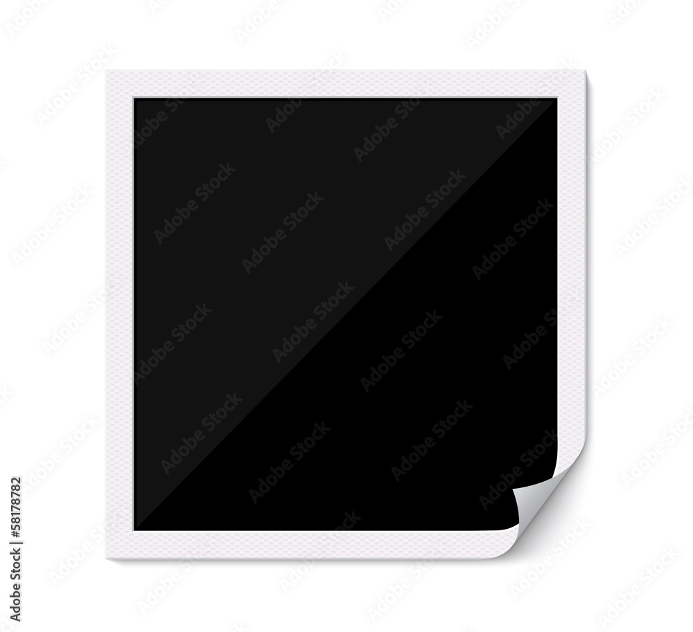 Blank photo frame with curved corner. Blank photo frame with curved corner.
