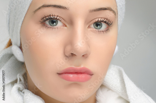Close up portrait on beautiful woman face