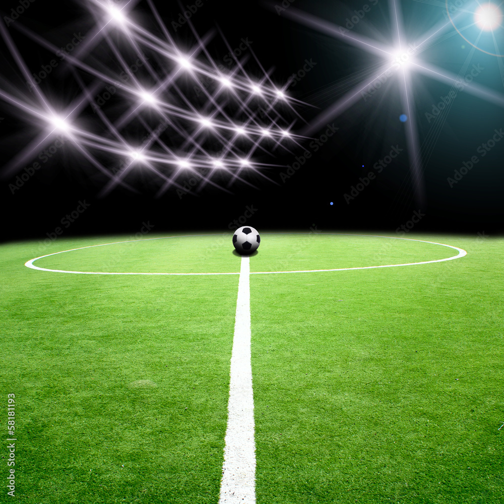 Fototapeta premium soccer stadium with bright lights