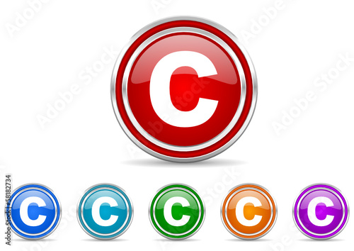 copyright icon vector set