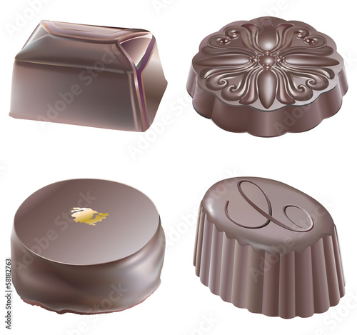Quatre chocolats noirs de Noël