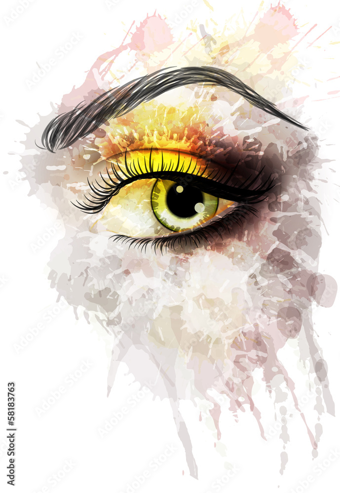 Obraz premium Eye made of colorful splashes