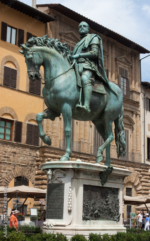 Obraz premium Florence - Piazza della Signoria The equestrian statue of Cosimo