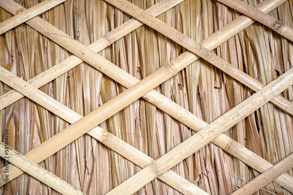 Old coconut leaf pattern wall Old coconut leaf pattern wall