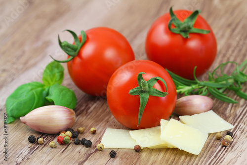 Selection of Italian ingredients