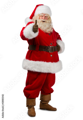 Santa Claus standing isolated on white background and thumbs up © Milles Studio