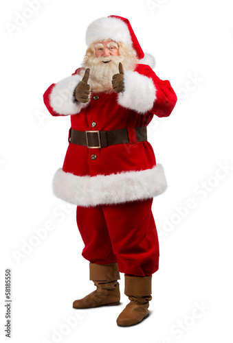 Santa Claus standing isolated on white background and thumbs up © Milles Studio