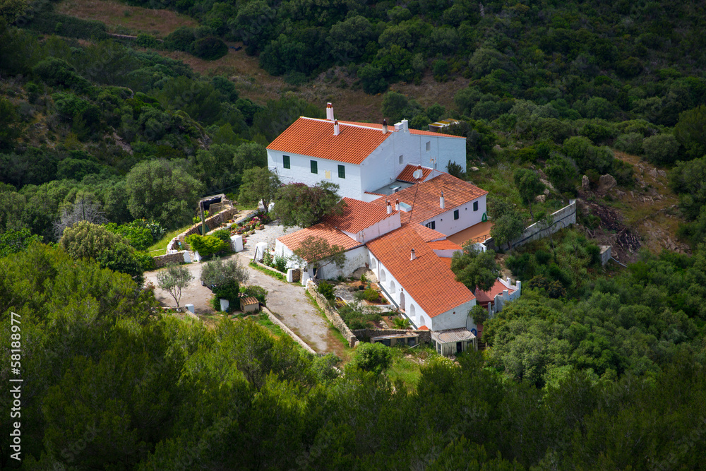 Fototapeta premium Menorca traditional Mediterranean houses aerial view