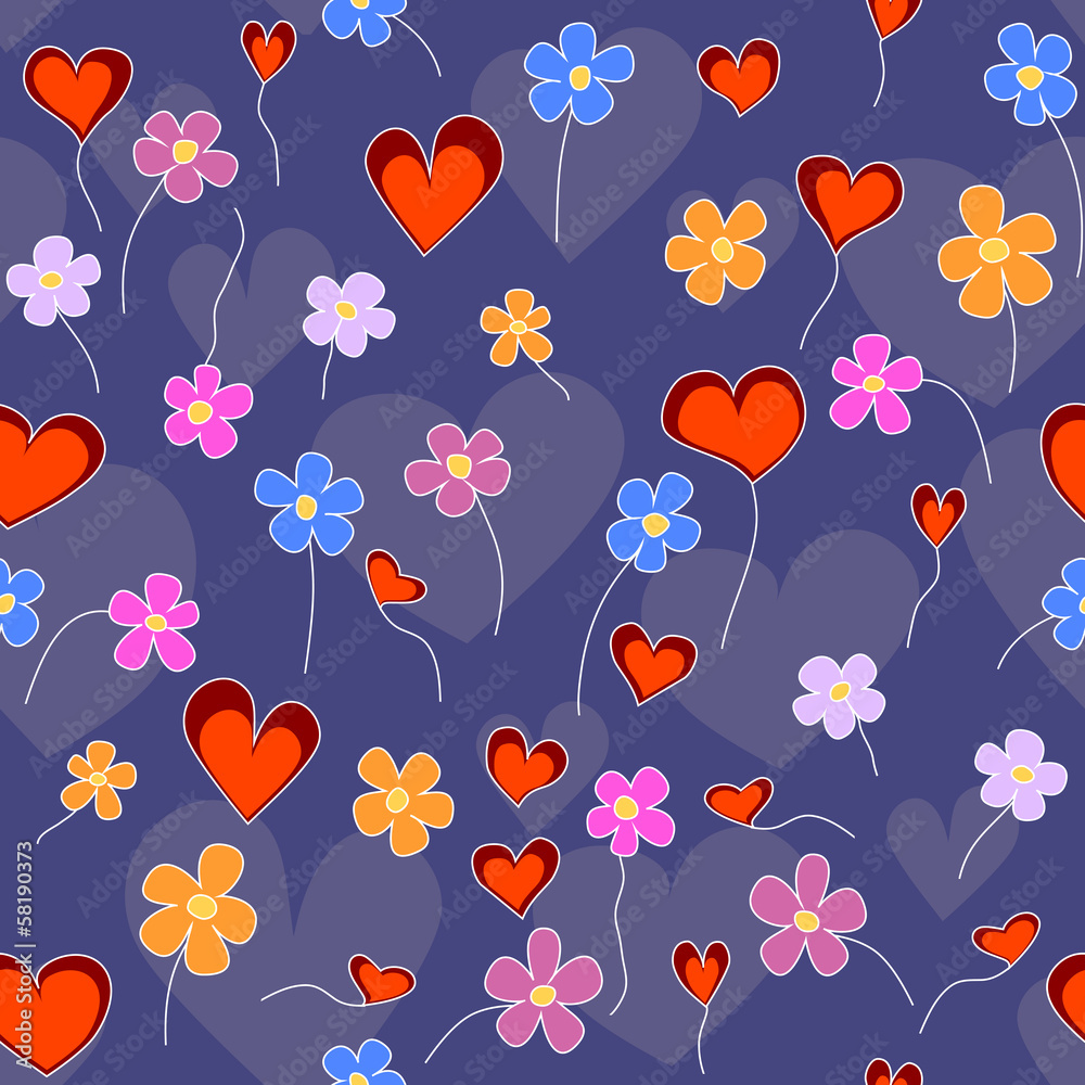 seamless flowers and hearts seamless flowers and hearts