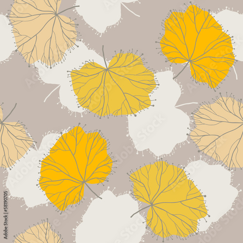 seamless pattern with bright autumn leaves
