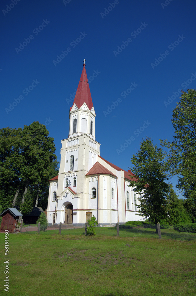Lutheran old church in Latvian city Rucava Lutheran old church in Latvian city Rucava