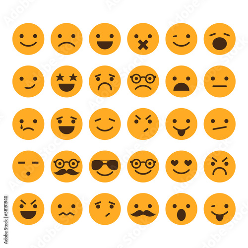 Set of different smileys vector