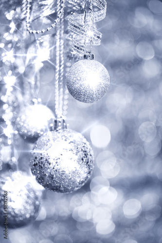 Silver Christmas decorations
