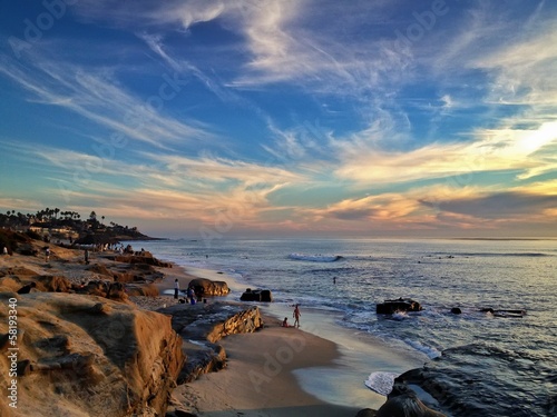 Windansea Beach at Sunset La Jolla California United States  photo