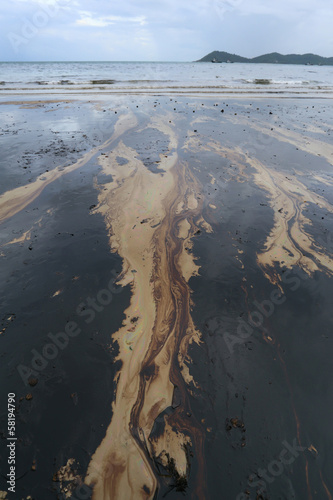 Gulf oil spill is shown on a beach