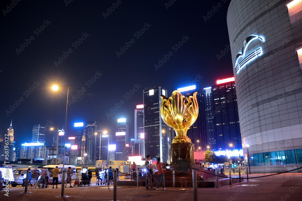 Naklejka premium Golden Bauhinia Square in Hong Kong
